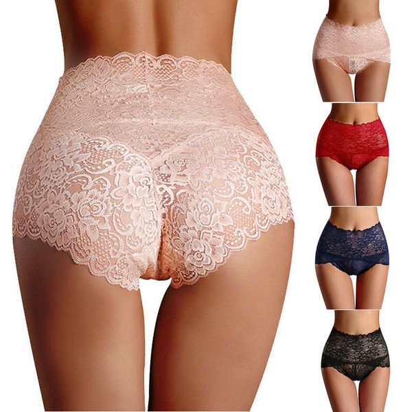 

plus size lace underwear women panties briefs for female hipster underpant, Black;pink