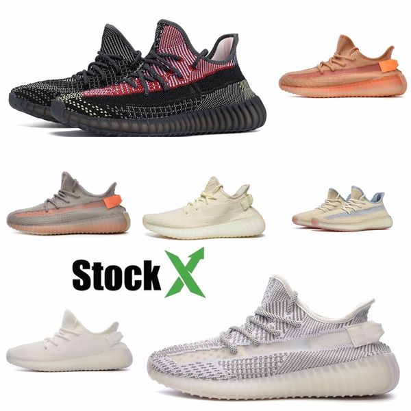 

2020 designer running shoes kanye west zebra clay hyperspace true form black static reflective trainer sport sneakers twenty one #qa563