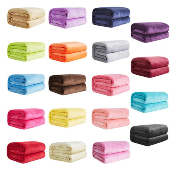 

soft warm coral fleece blanket winter sheet bedspread sofa throw 220gsm 6 color light thin mechanical wash flannel blankets