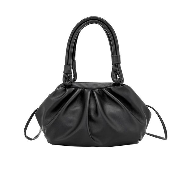 

casual solid color cloud shaped handle bags female fashion pu leather crossbody simple small shoulder handbags