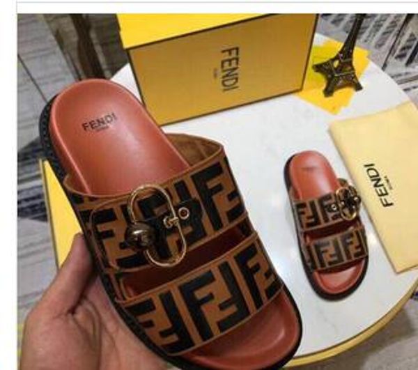 

brand women's fashion classical shoes casual slide flat sandals leather slipper indoor l beach, Black