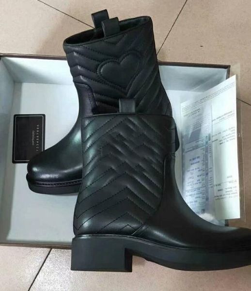 

luxury new womens embroidery martin knight square heel winter snow ankle shorts rain fashion boots size 35-41, Black