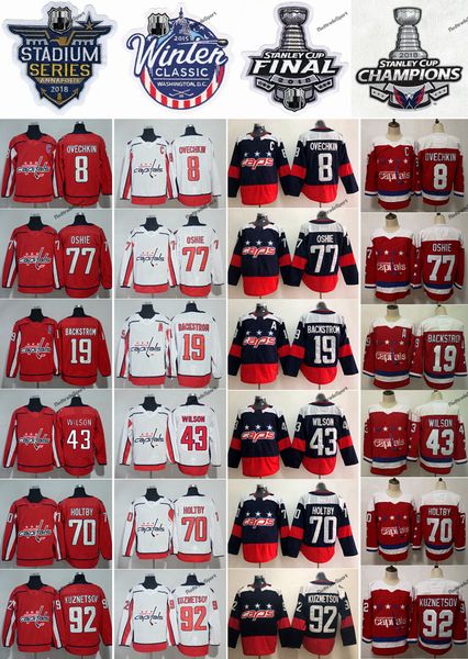 

2019 alternate washington capitals 8 alex ovechkin 77 tj oshie nicklas backstrom braden holtby 92 evgeny kuznetsov tom wilson hockey jersey, Black;red