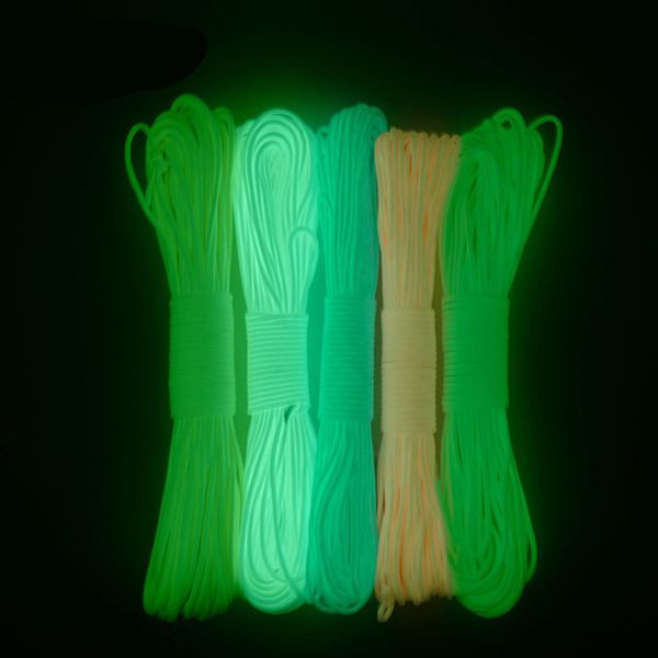 

5 meters survival paracord luminous rope camp glow paracord 550lb 7 strands parachute cords lanyard ropes camping equipment