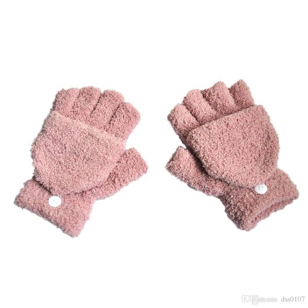 

new winter warm coral velvet half velvet flip gloves men and women half finger plus velvet gloves, Blue;gray