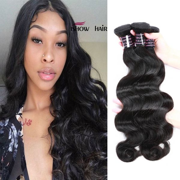 

малазийский deep сыпучие бразильский body wave наращивание волос необработанные перуанский богородица человеческих волос пучки уток глубокая, Black