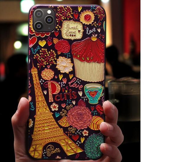 

для окрашенного relief tpu креативность mobile shell embossed тп креативного iphone7 / 8/11 / хв / хг / pro case ручных чувствовать и драпир