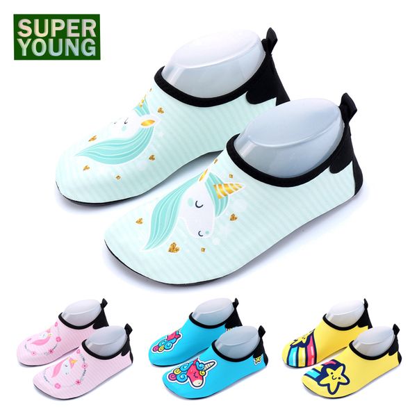 

unicorn barefoot children sneakers swimming water sports aqua shoes kids girls beach surfing sandals boys fishing diving slipper