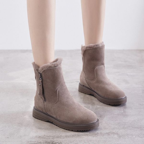 

women's boots ankle boots for woman snow boot warm plush winter shoes female ankle boot shoes, Black