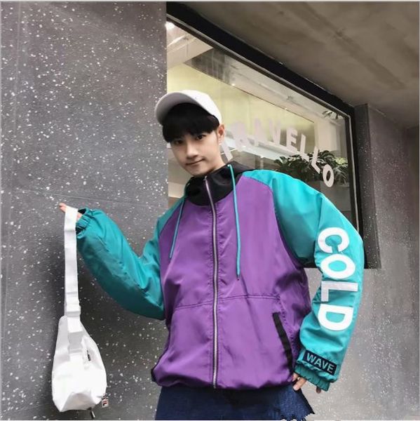 

vintage harajuku pullover jackets hip hop floral print 2019 autumn zip windbreaker jacket patchwork streetwear oversized flowers, Black;brown