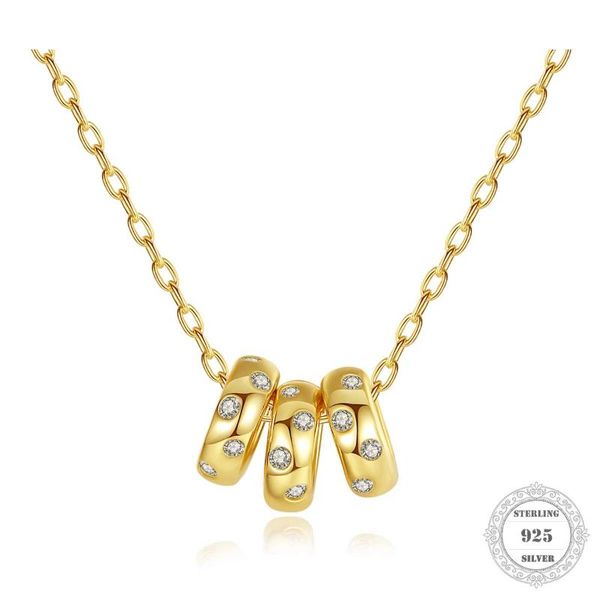 

necklace exquisite rounds zircon pendant 925 sterling silver link chain fashion jewelry style bijoux gift for women