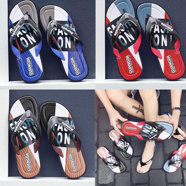 

designers sandal slippers blue red black stripe design men women classic ladies summer outdoor beach flip flops