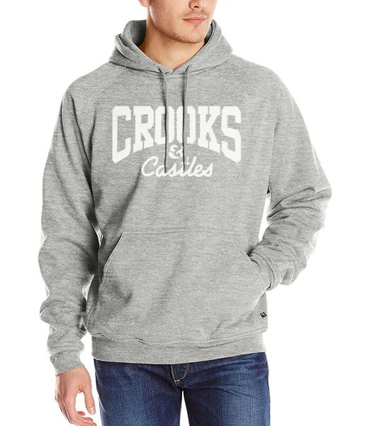 

mens crooks hoodie solid color autumn winter crooks letter printed long sleeve sweatshirts casual ribbed sportswear, Black