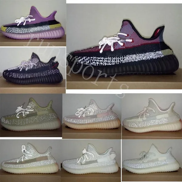 

new men women sneakers yeezy 350 kanye v2 reflective zebra static sesame kanye west og clay true form hyperspace 3m shoesb141#, Black