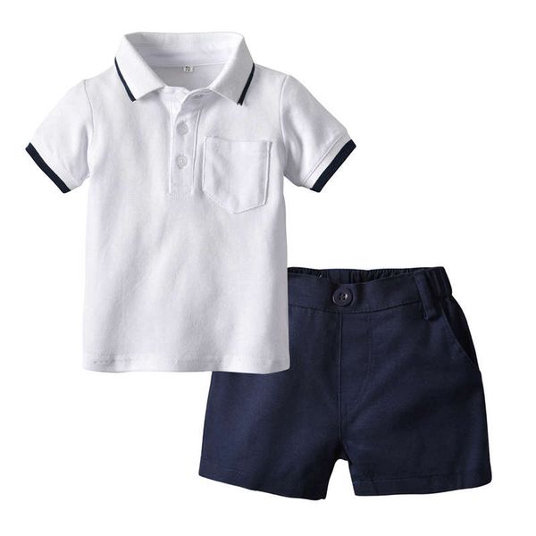 2020 0 5years Baby Boys Handsome Outfits White Navy Color Polo Shirt ...