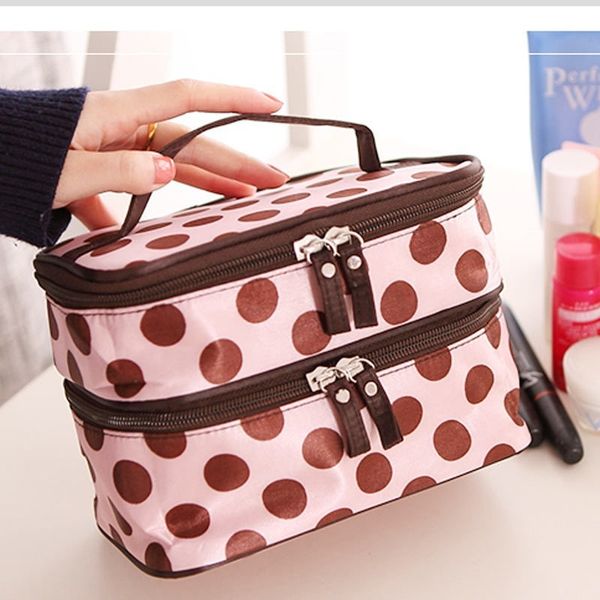 

drop shipping travel beauty cosmetic bag makeup case organizer zipper holder handbag bolsa de maquillaje trousse de maquillage