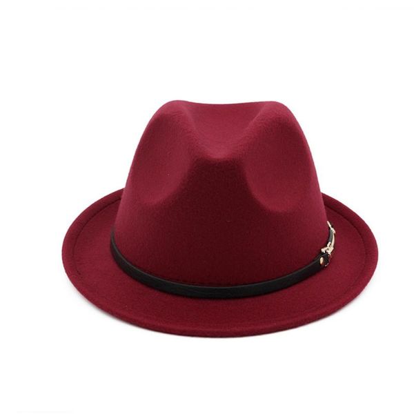 

2020 retro men women fedora hat with leather belt wide brim hat panama size 56-58cm, Blue;gray