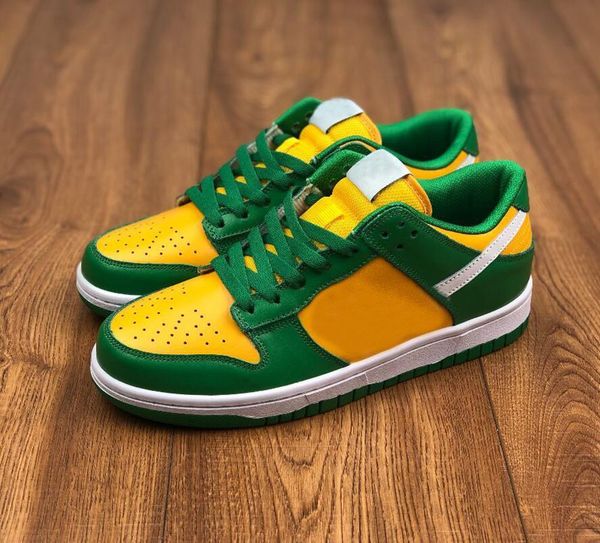

sb low brazil 2020 sb skateboard shoes womens mens dunk low brazil varsity maize pine green yellow sneakers with box dhl, White;red