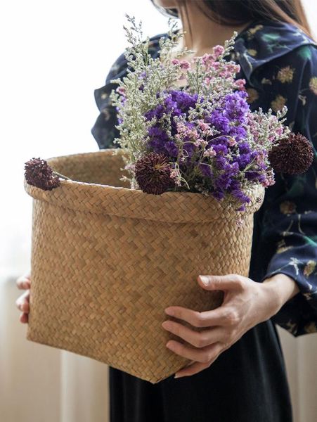 

северная европа морские водоросли плетут корзину цветов соломенные плетеные изделия цветочный горшок ротанг плетеные изделия корзина инс вет
