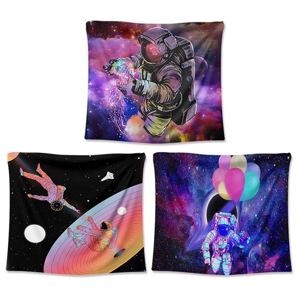 

polyester throw tapestry home decor astronaut print paisley wall hanging yoga mat sleeping pad travel tapestry large planet mats