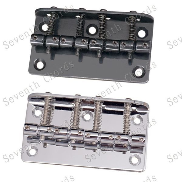 

a set of load vintage 4 string saddle bridge for electric bass length 80mm guitar parts chrome black for choose