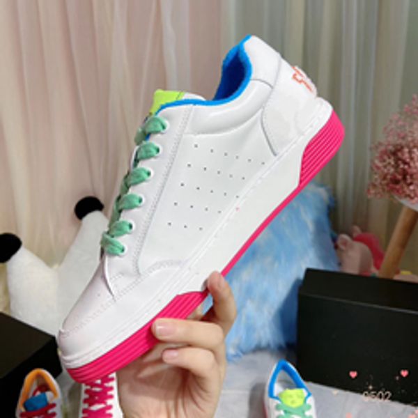 

роскошные мужские женщин дизайнер кроссовки смешивать цвета телячья кожа белый фуксия платформы повседневная обувь кроссовки мужские, Black