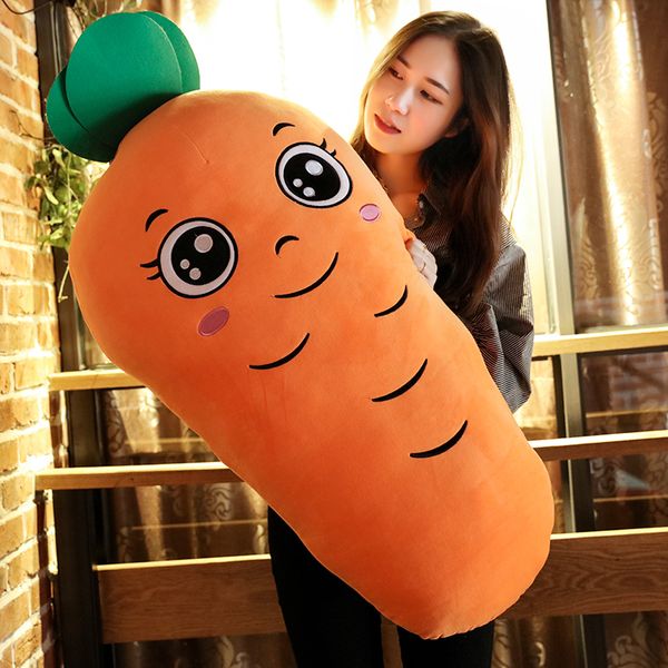 

dorimytrader kawaii soft carrot plush toy big stuffed cartoon hug pillows nap pillow cushion for lover gift 43inch 110cm