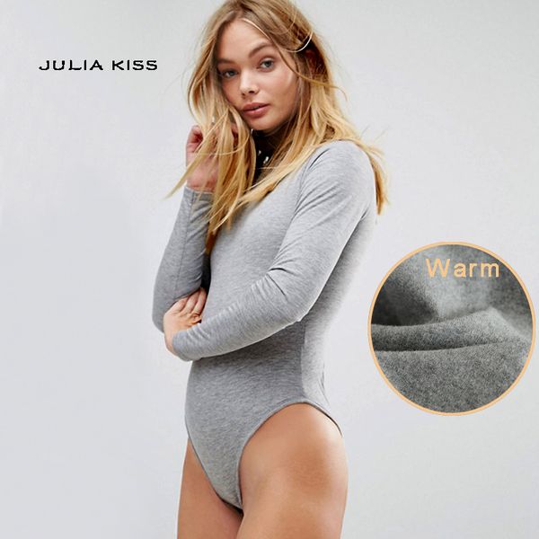 

осень зима носите женщин водолазка с длинным рукавом теплый bodysuits, Black;white