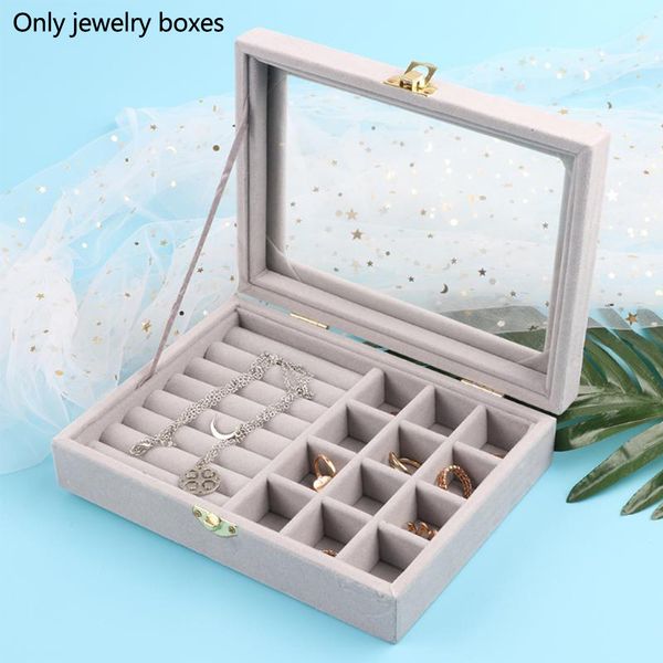 

single button display large capacity durable earrings square storage jewelry case multifunctional pendant gifts open window, Pink;blue
