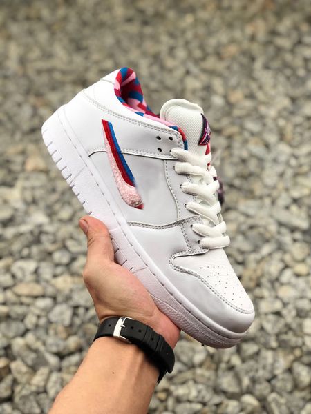 

new released parra sb dunk skateboard shoes 2019 white pink low furry mens women designer sports casual sneakers size 36-45