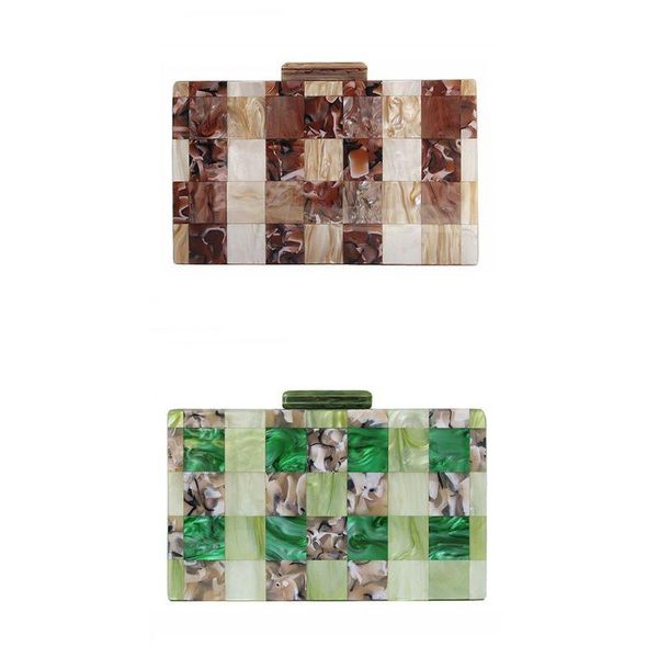 

women vintage patchwork clutch evening bag bridal party lady acrylic handbag new