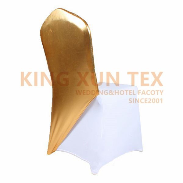 

wholesale mettalic bronzing spandex chair cap cover lycra stretch chair covers hood for wedding event decoration