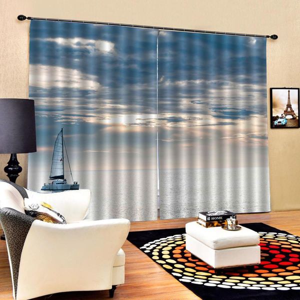 

3d curtains living room bedroom drapes cortinas customized size blue sky curtains blackout curtain