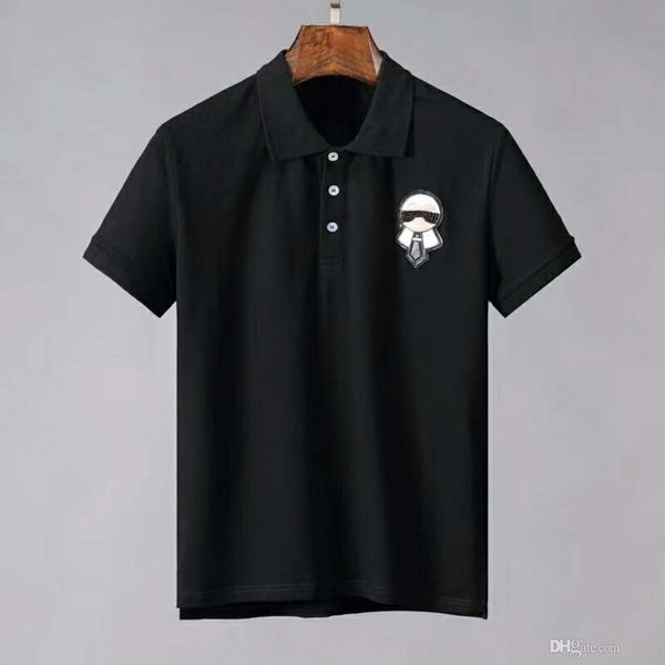 

new men polo shirts fashion casual polo shirt turn down collar tees high street clothes designer cute eyes embroidery mens polos shirt, White;black