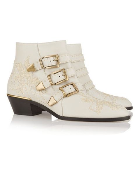 

2020 new boots women round toe rivet flower boots susanna studded genuine leather ankle boots women botines luxury botas mujer, Black