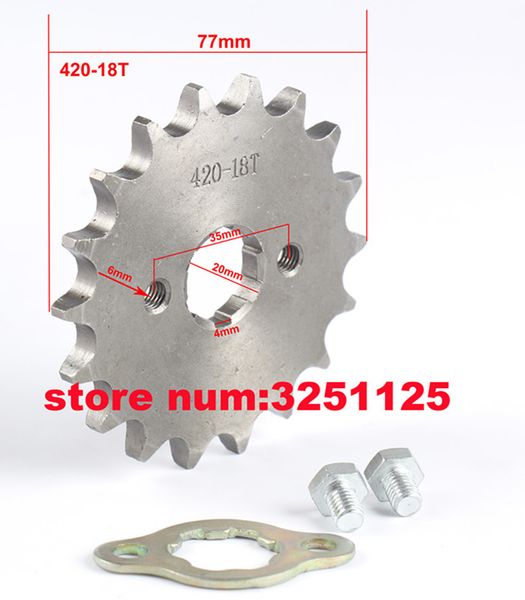

front engine sprocket 420# 19t teeth 20mm for 420 chain with retainer plate locker motorcycle dirt bike atv parts