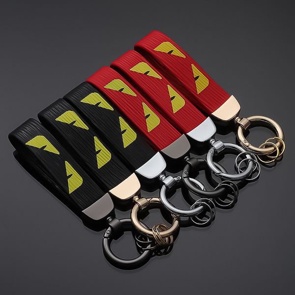 New Designer Cute Cartoon Keychain Metal Leather Key Ring Gift For