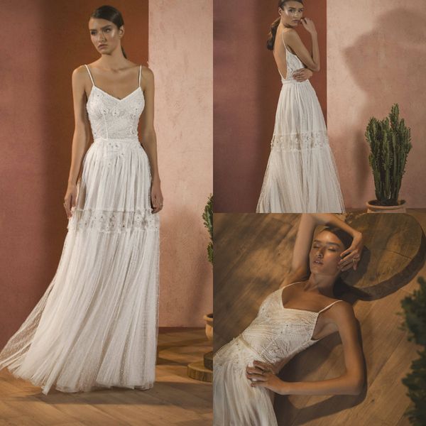 

2020 cowboy boho wedding dress a line backless applique beads beach robes de mariÃ©e floor length custom made bohemia wedding dresses, White