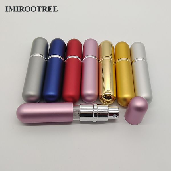 

10pcs/lot 5ml aluminum refillable perfume bottle with atomizer empty