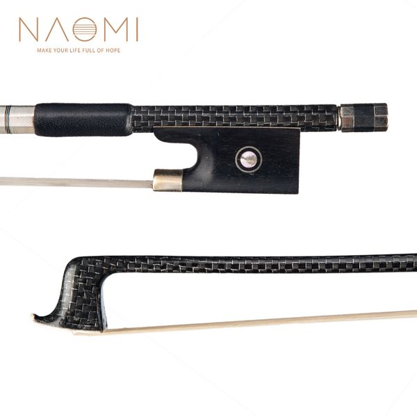 

naomi violin bow 4/4 full size carbon fiber bow for 4/4 violin w/ silver braided ebony frog violin part & accessories new