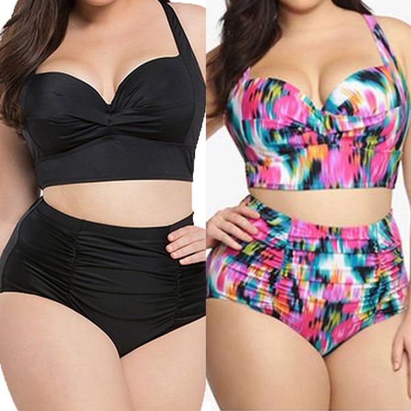 

swimwear women bikinis for women biquinis feminino 2019 of large sizes high waist plus size swimwear xxxxl print flower bathing suit, White;black