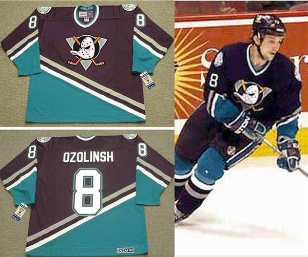 

Custom SANDIS OZOLINSH Anaheim Mighty Ducks 2003 Away CCM Vintage Throwback Jersey