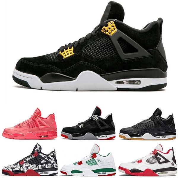 

4s raptors tattoo mens basketball shoes 4 travis scott cactus jack pure money pizzeria black cat gum sports designer men sneaker, White;red