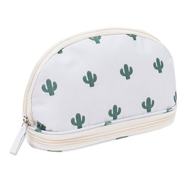 

portable cosmetic bag double layer travel makeup pouch bags circular woman make up bag