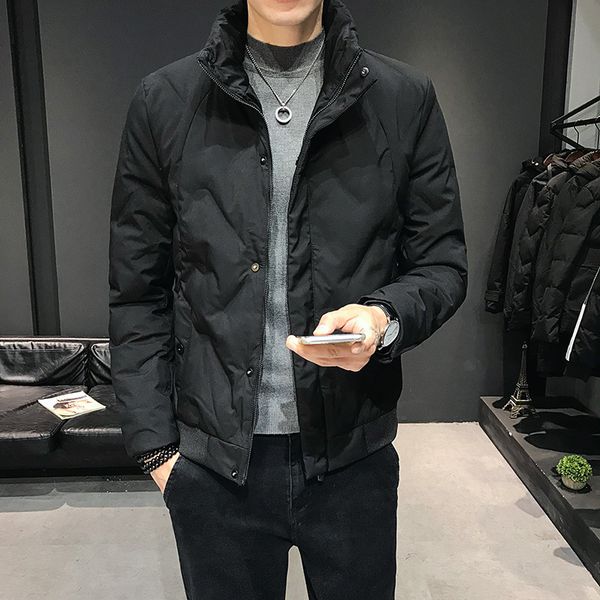 

2019 autumn winter white duck downs jacket men ultralight portable parkas coat casual warm windproof jacket male outwear, Black