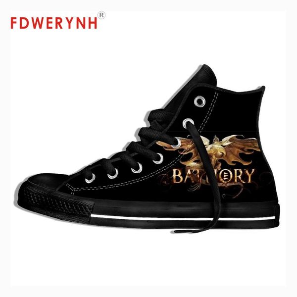 

men walking shoes high canvas shoes bathory metal music rock band maker fashion lightweight breathable for women men