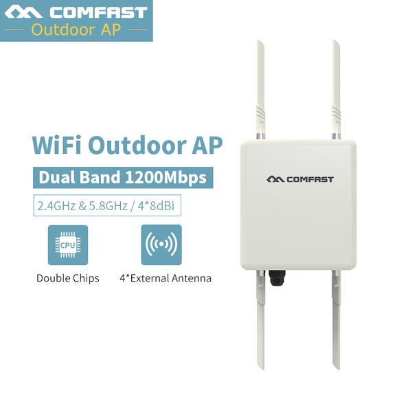 

1200mbps 48v poe outdoor ap cpe 802.11af at dual band 2.4g 5g wireless access point 4*8db detachable antenna