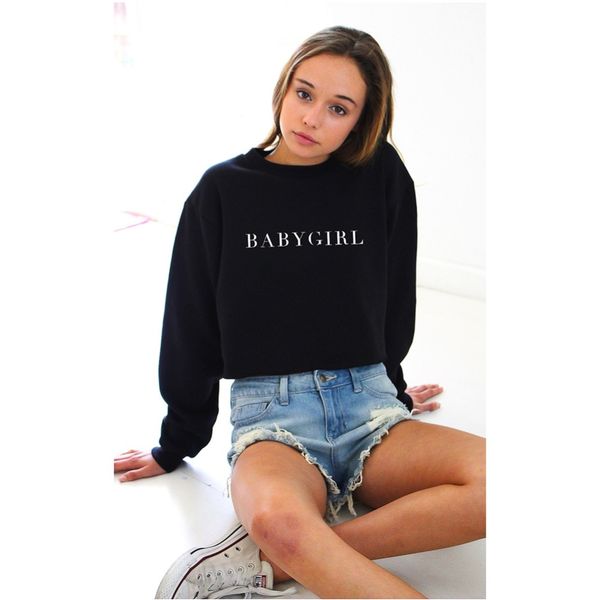 

babygirl black hoody sweatshirts women hoodies casual sweatshirts long sleeve crew neck luxury hoodie