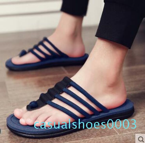 

slippers men's summer fashion wear flip-flops slip outdoor clips sandals trend personality casual beach shoes c03, Black