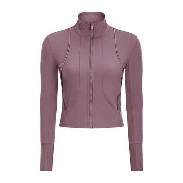 

autumn long sleeves sports gym women fitness jacket woman zipper yoga coat womens media pocket thumbholes running jacket, Black;red